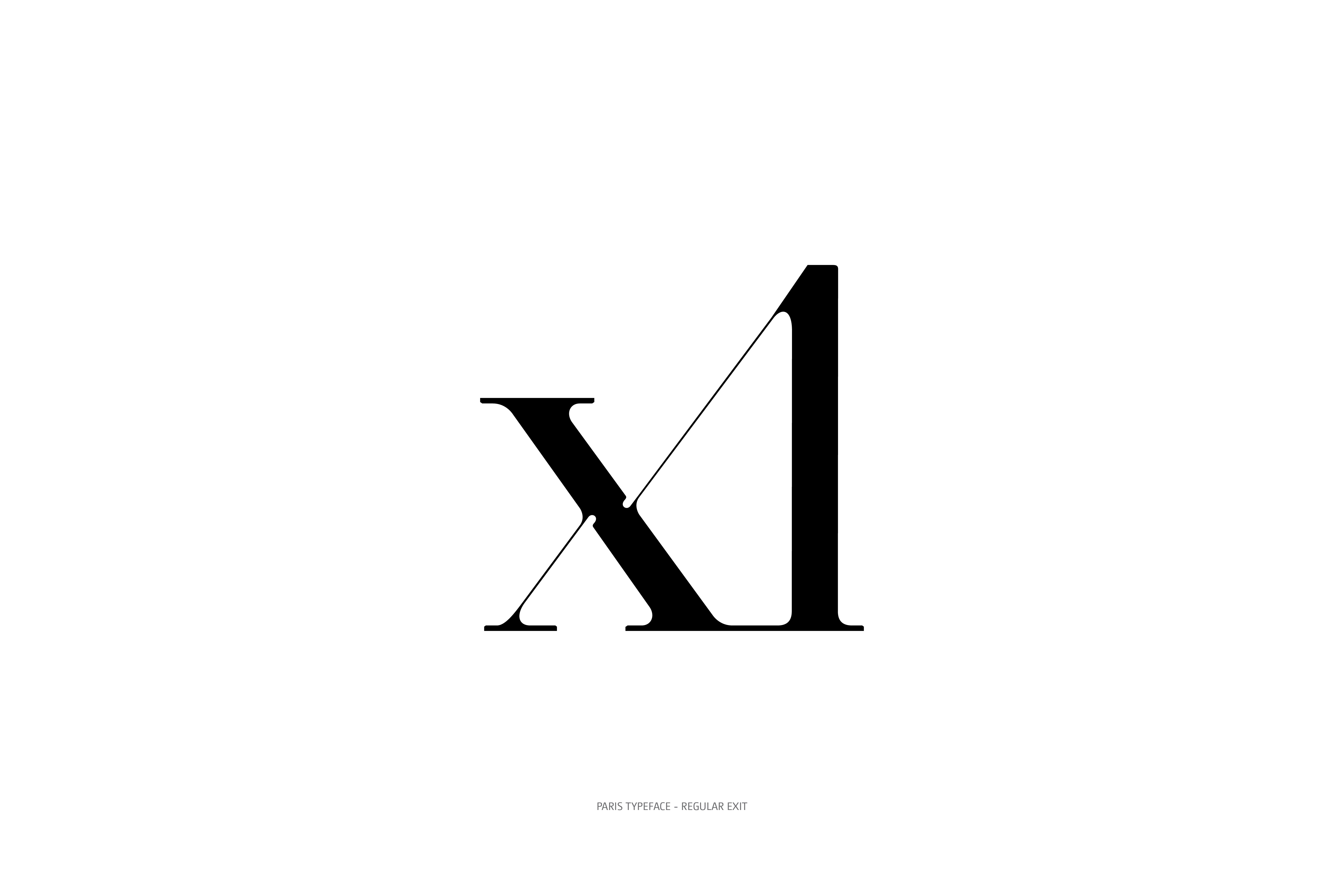 Paris Typeface Regular Exit xl ligature