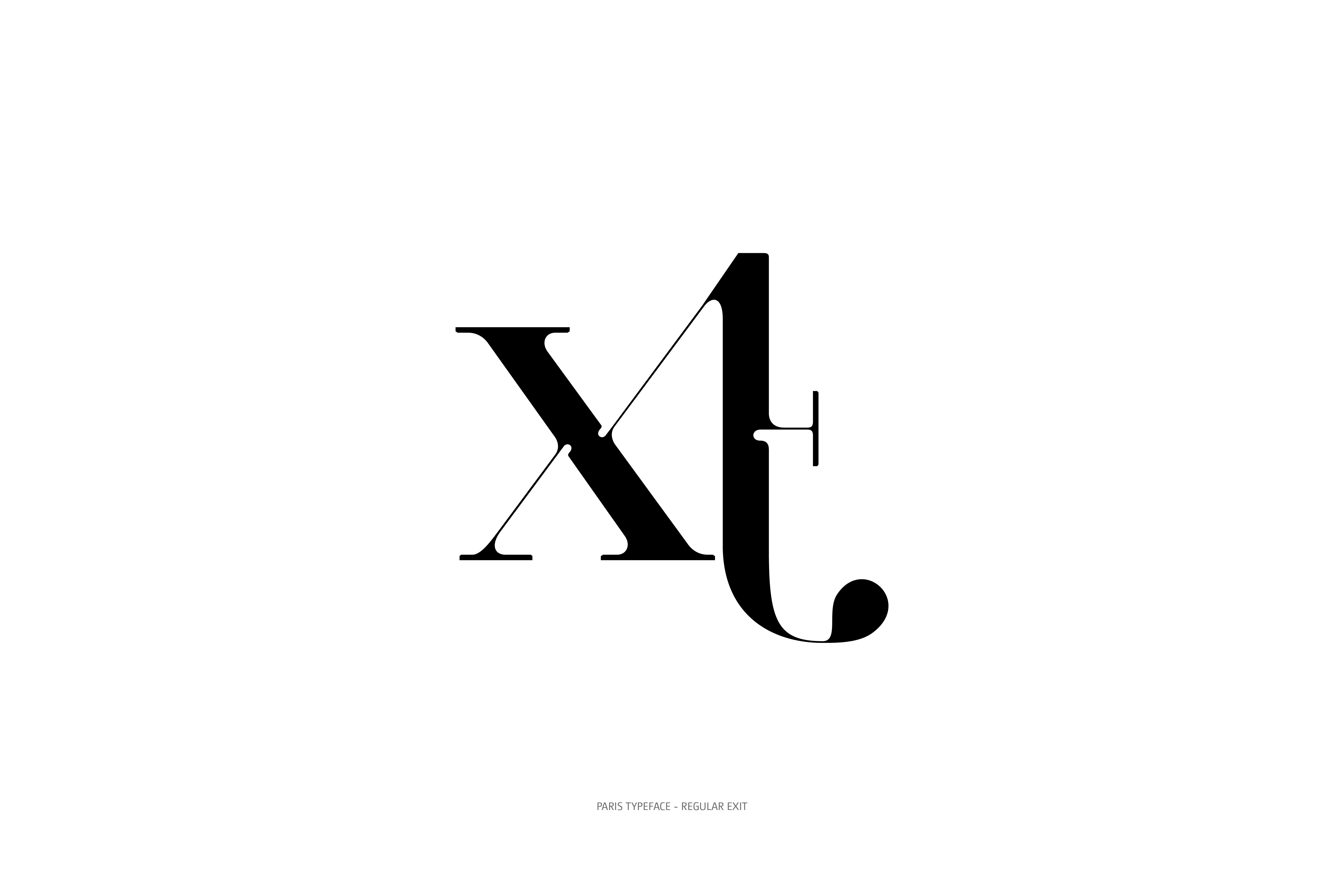 Paris Typeface Regular Exit xt ligature