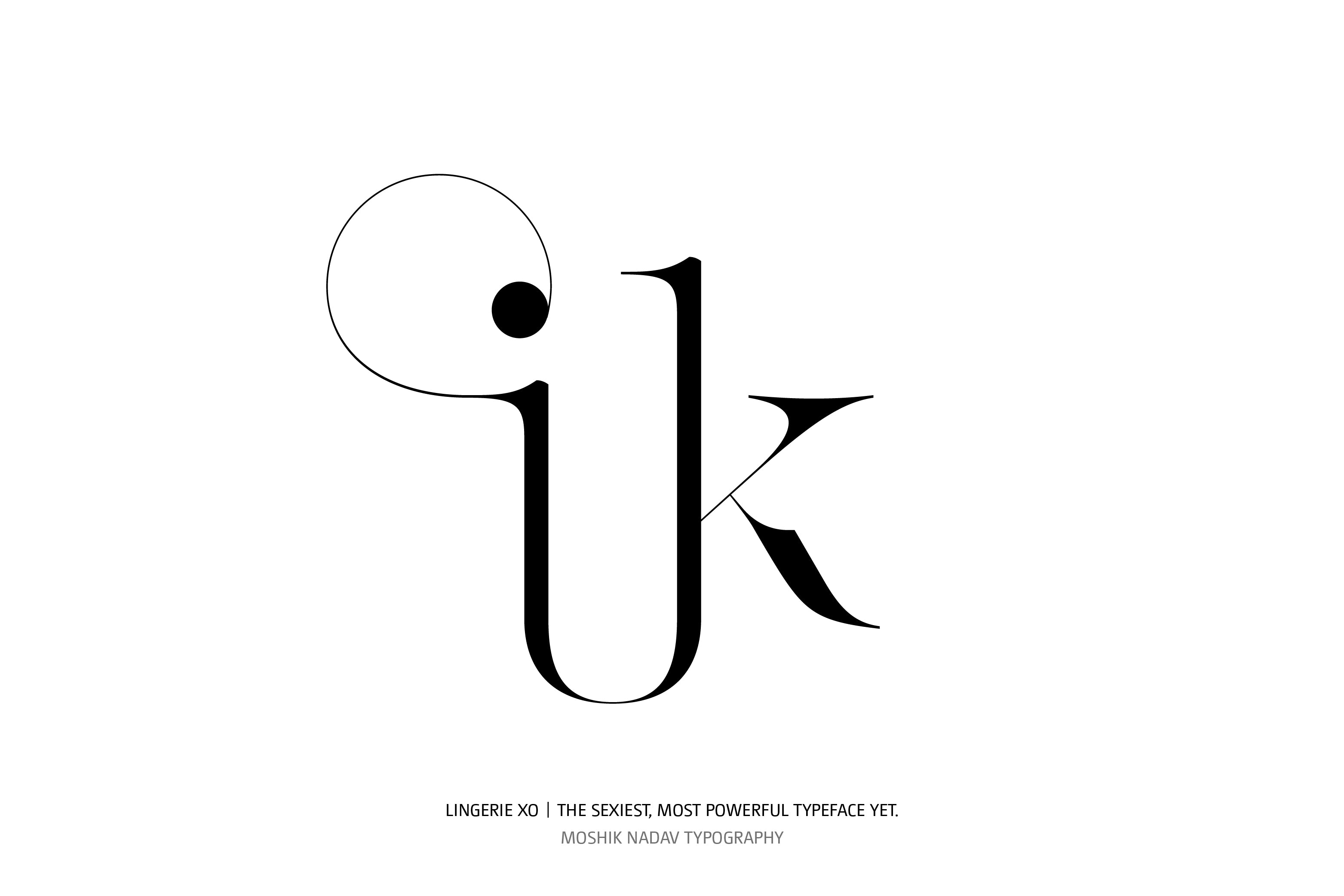 Lingerie XO Basic 100 Glyphs Moshik Nadav Fashion Typography