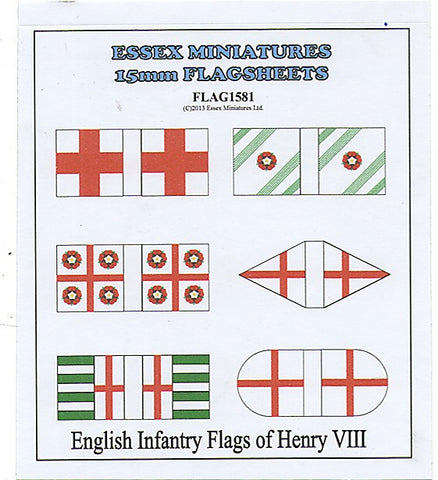 FLAG1581 English Infantry Flags of Henry VIII | Essex Miniatures