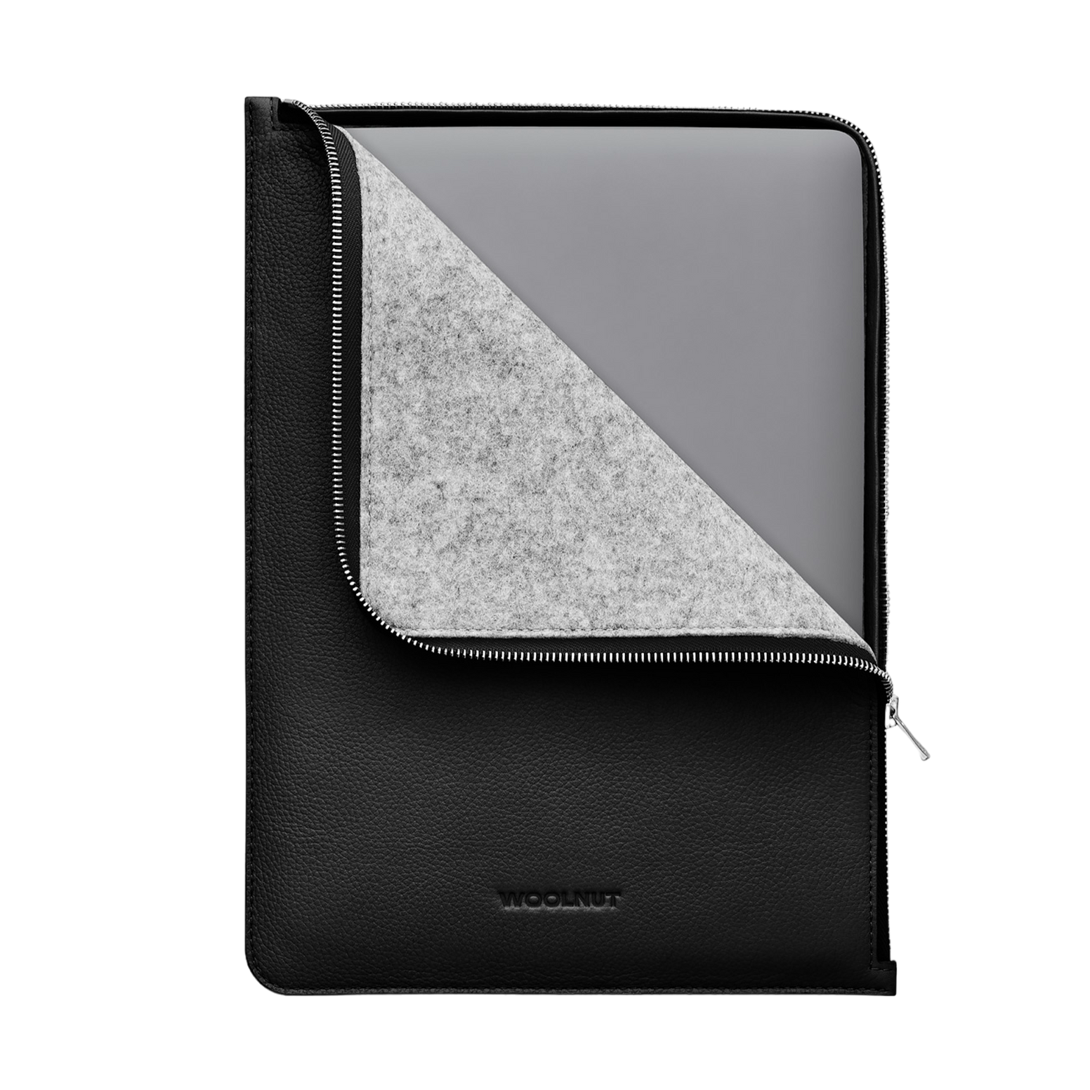 WOOLNUT Leather Folio for 13 / 14-inch MacBook - Black