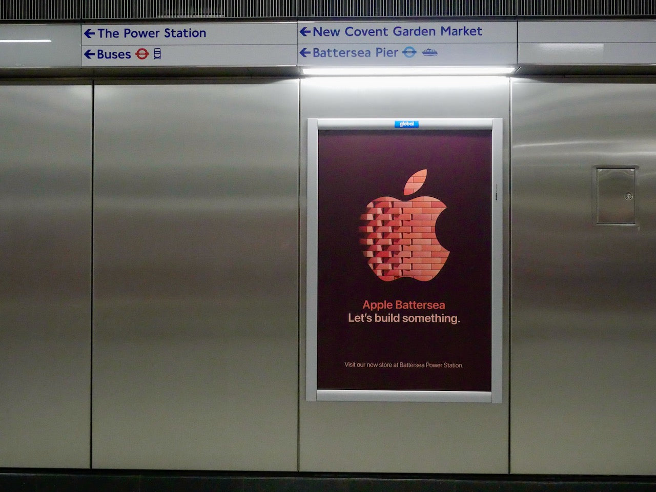 Underground advert for Battersea Apple Store