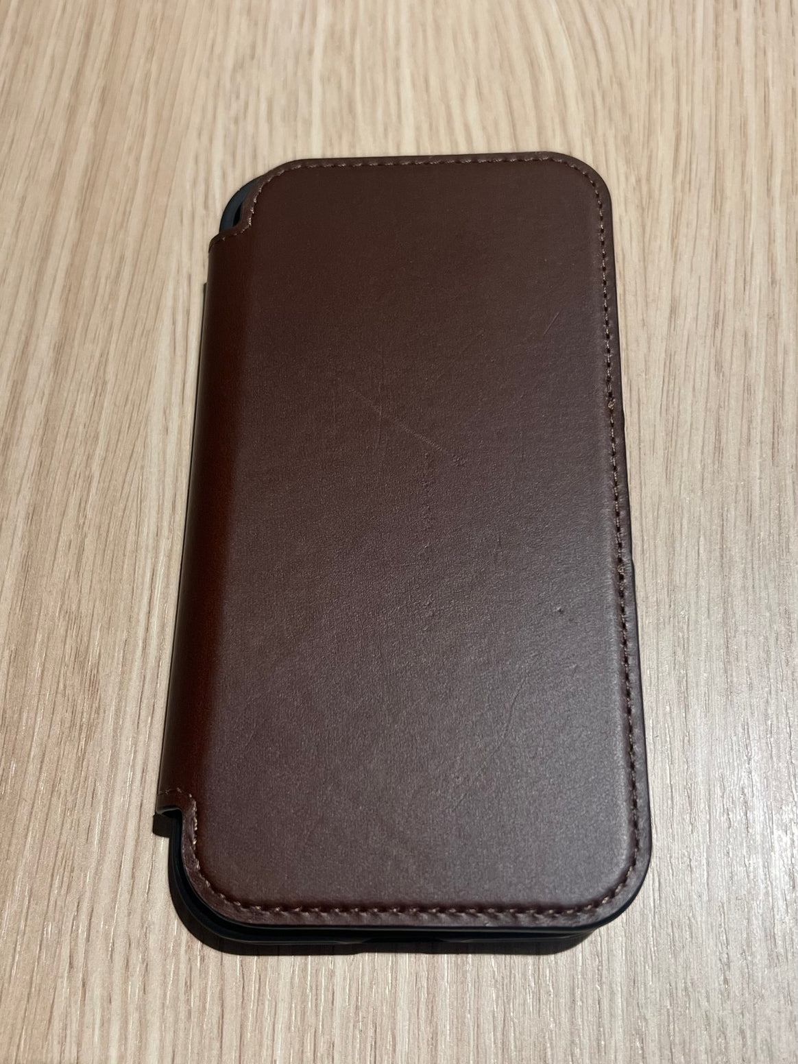 Nomad Modern Leather Folio for iPhone 15 - Brown - Open Box