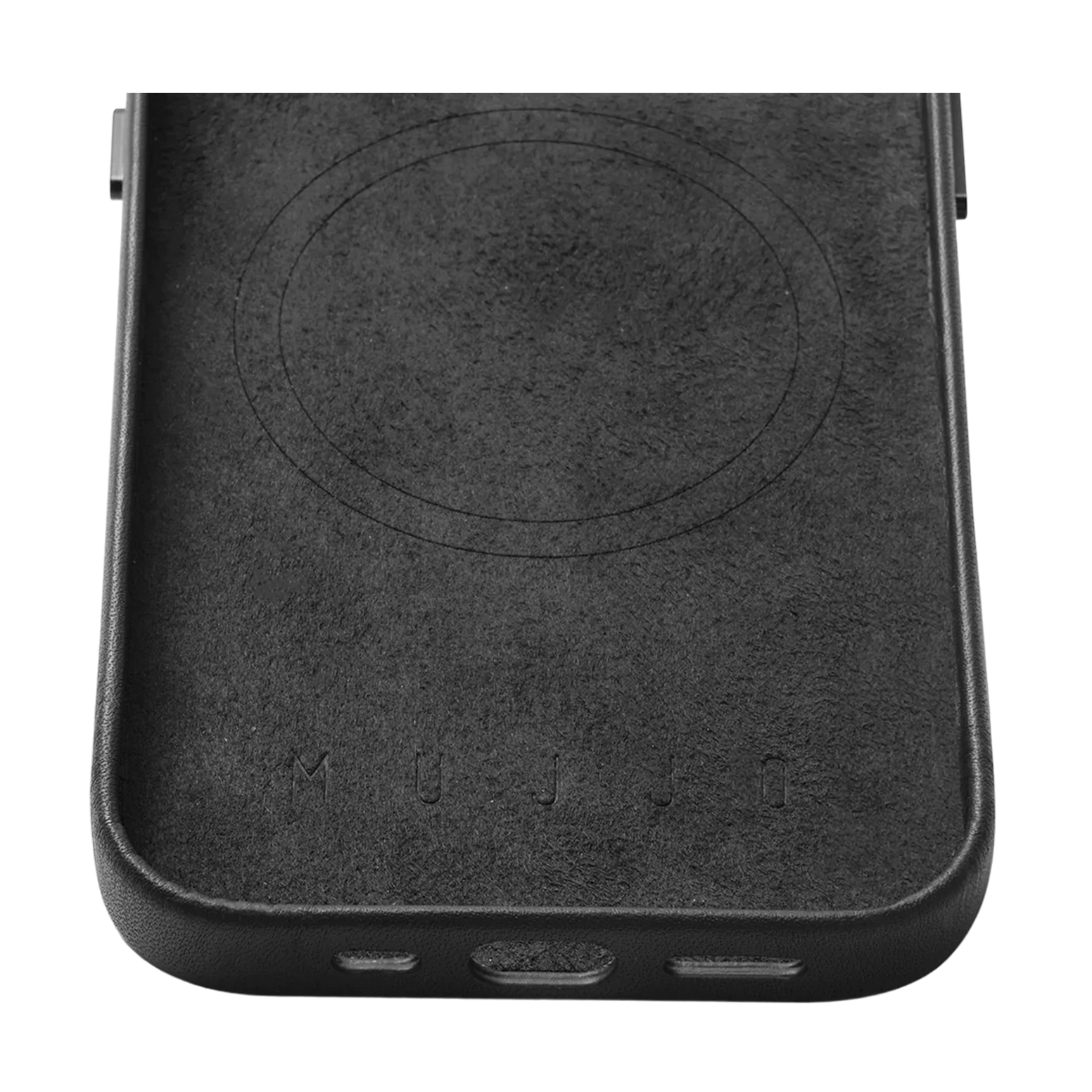 Mujjo Full Leather Wallet Case with MagSafe for iPhone 15 / 14 / 13 - Black