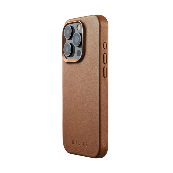 Mujjo Full Leather Case for iPhone 15 Pro - Tan