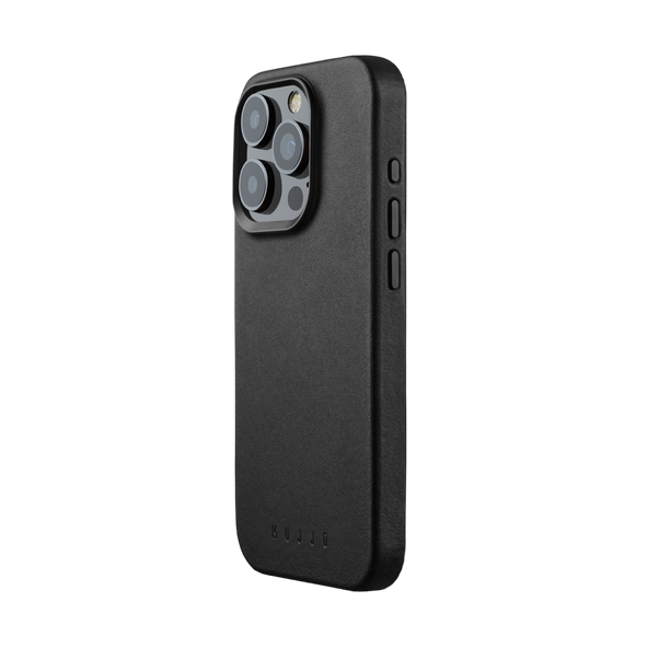 Mujjo Full Leather Case for iPhone 15 Pro - Black