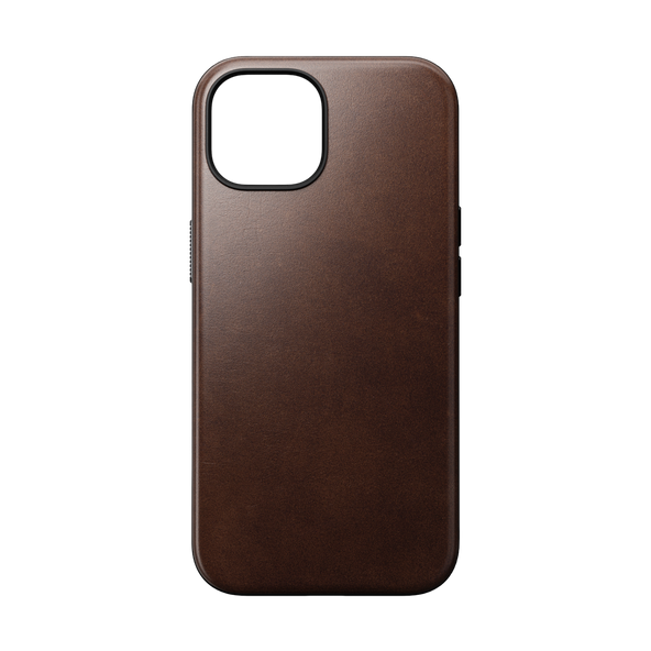 Nomad Modern Case with Horween Leather for iPhone 15 - Rustic Brown 