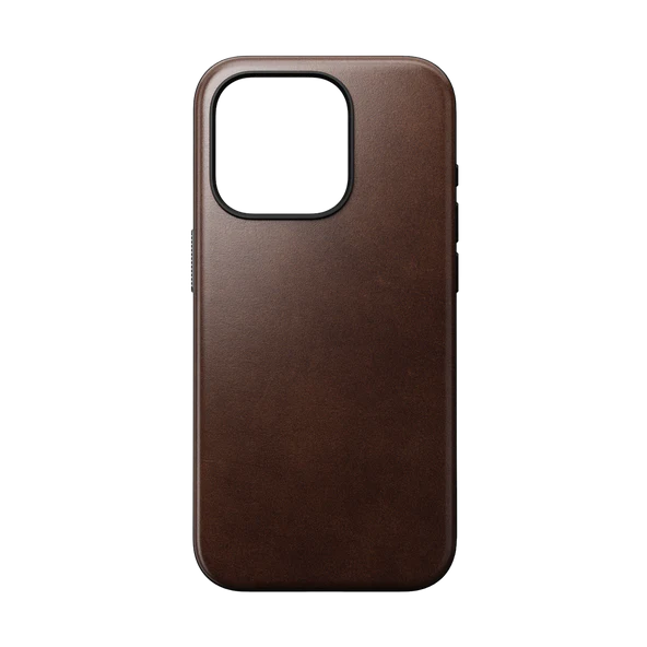 Nomad Modern Case with Horween Leather for iPhone 15 Pro - Rustic Brown