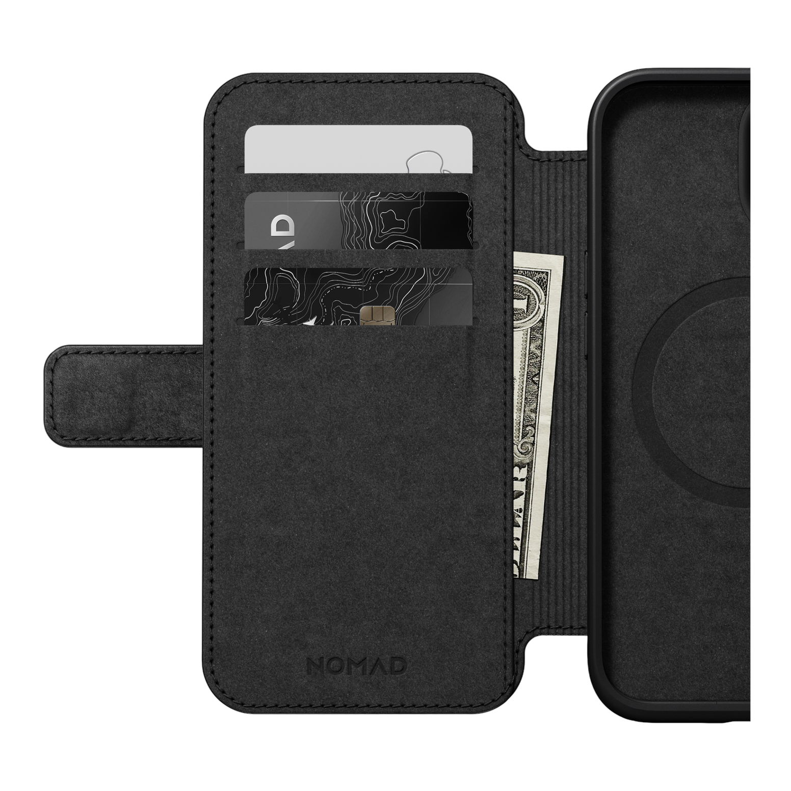 Nomad Modern Leather Folio for iPhone 15 - Black 