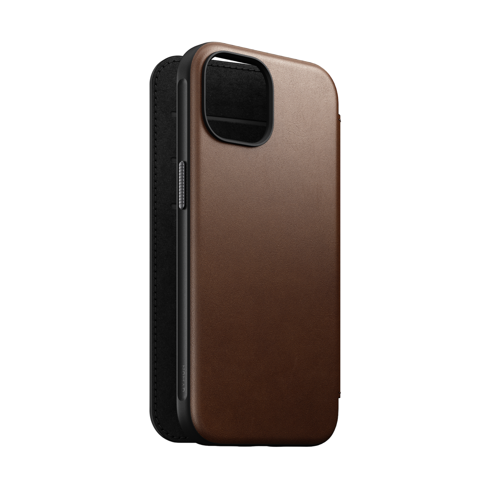 Nomad Modern Leather Folio for iPhone 15 - Brown - Open Box