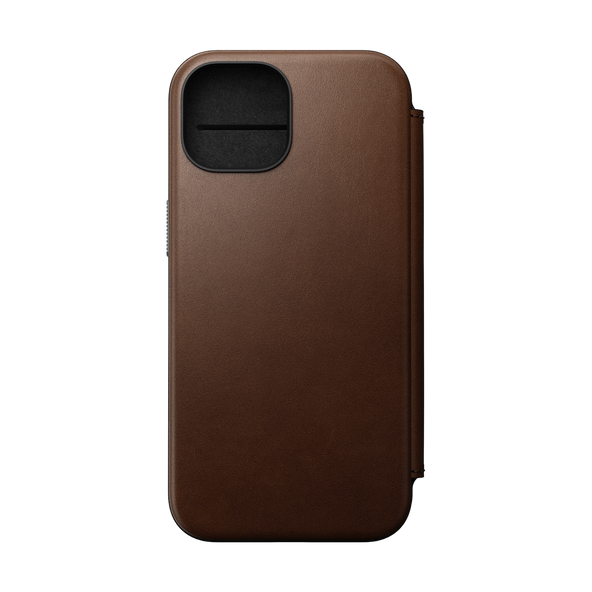 Nomad Modern Leather Folio for iPhone 15 - Brown - Open Box