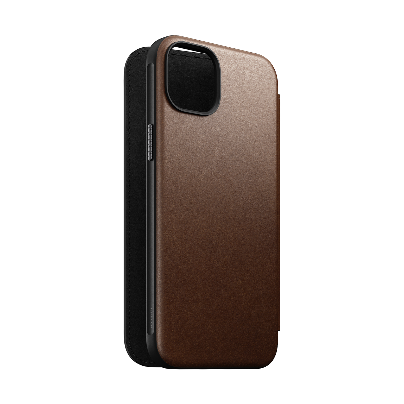 Nomad Modern Leather Folio for iPhone 15 Plus - Brown