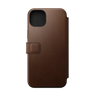 Nomad Modern Leather Folio for iPhone 15 Plus - Brown