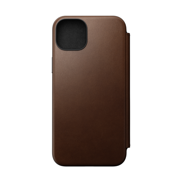 Nomad Modern Leather Folio for iPhone 15 Plus - Brown