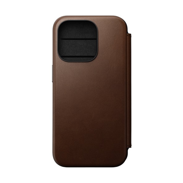 Nomad Modern Leather Folio for iPhone 15 Pro - Brown