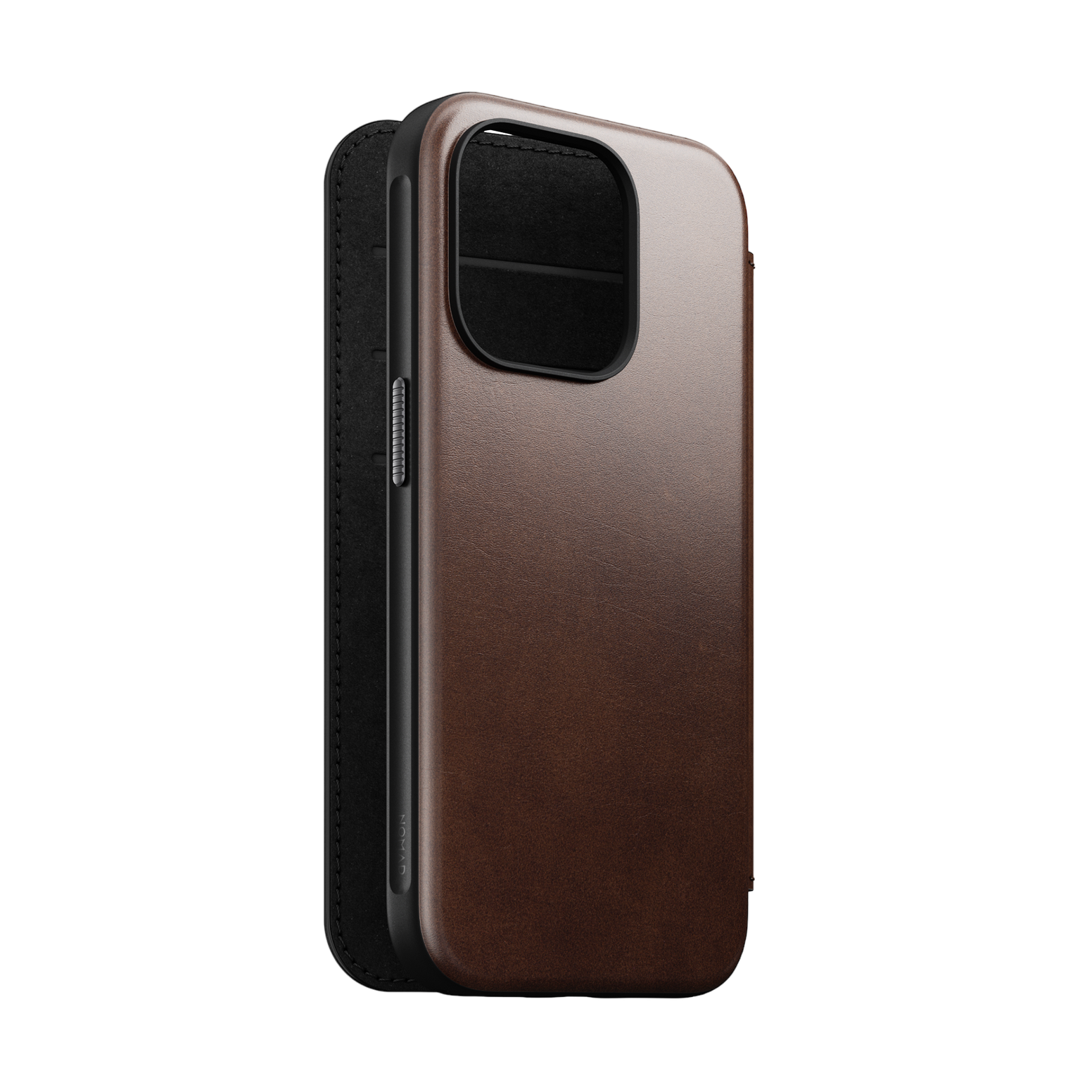 Nomad Modern Folio with Horween Leather for iPhone 15 Pro - Rustic Brown