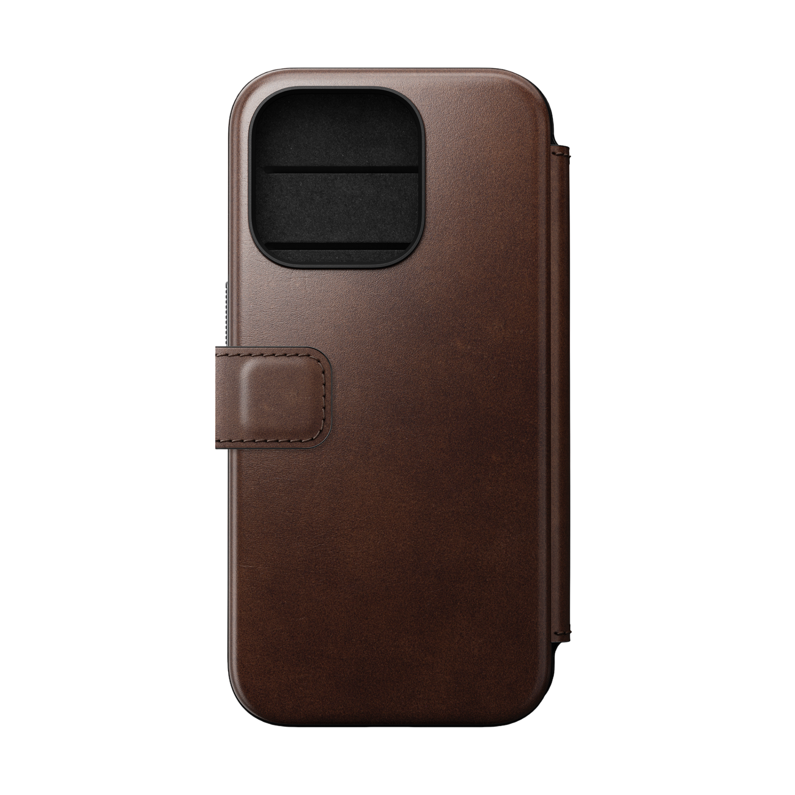 Nomad Modern Folio with Horween Leather for iPhone 15 Pro - Rustic Brown