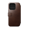 Nomad Modern Folio with Horween Leather for iPhone 15 Pro - Rustic Brown