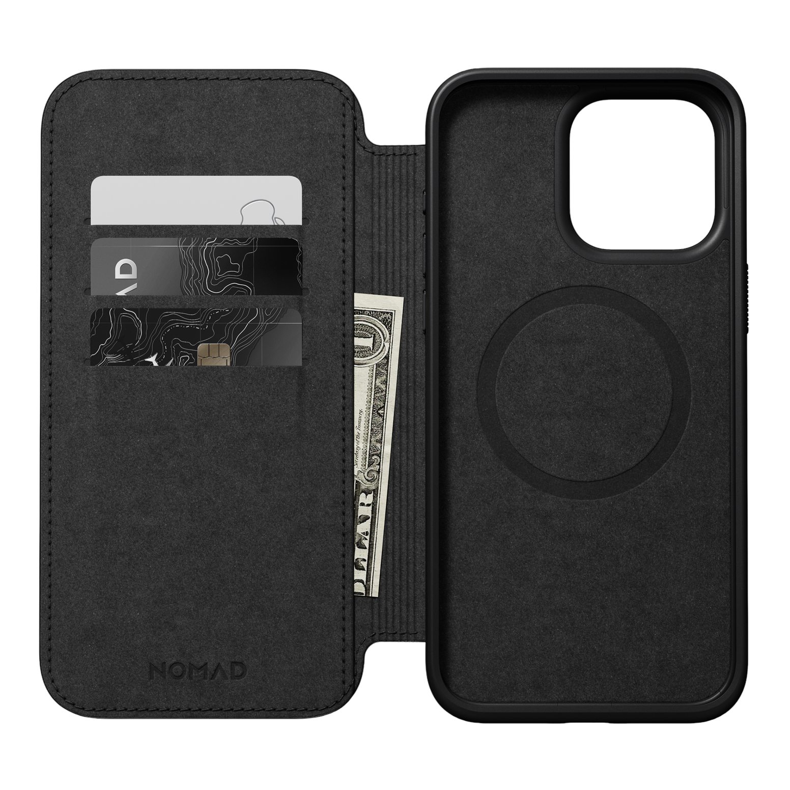Nomad Modern Leather Folio for iPhone 15 Pro Max - Black