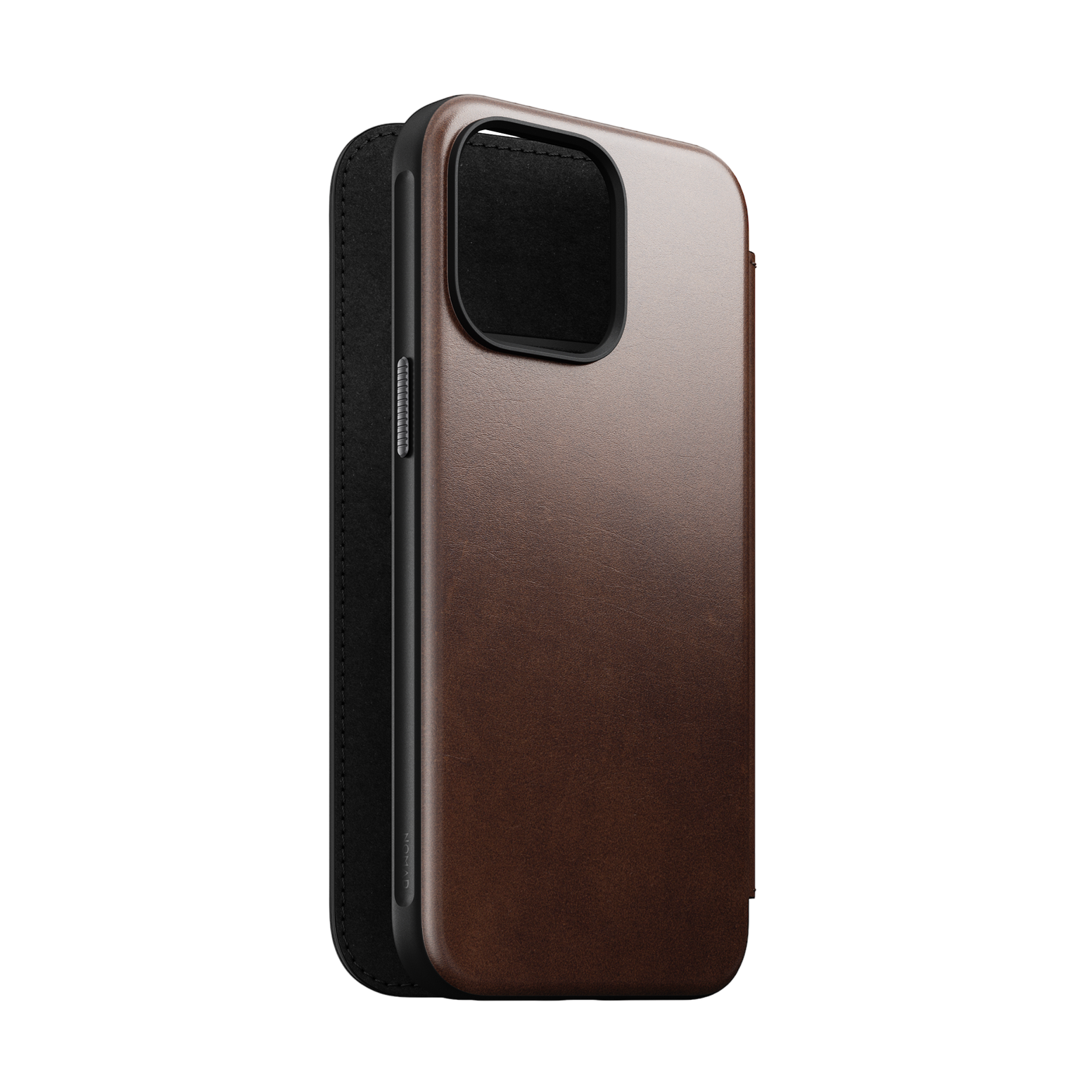 Nomad Modern Folio with Horween Leather for iPhone 15 Pro Max - Rustic Brown