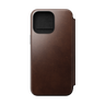 Nomad Modern Folio with Horween Leather for iPhone 15 Pro Max - Rustic Brown