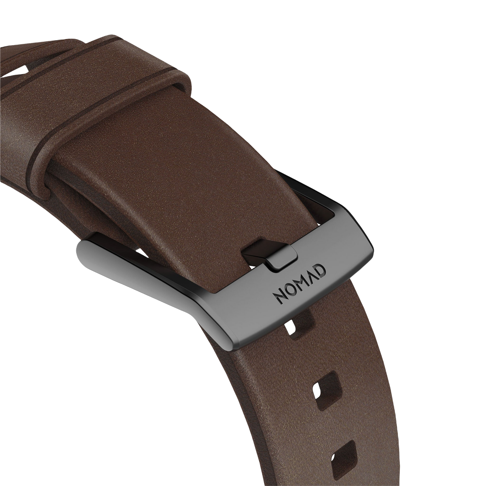 Nomad Modern Band with Horween Leather - 45/49mm - Brown - Black Hardware - Open Box