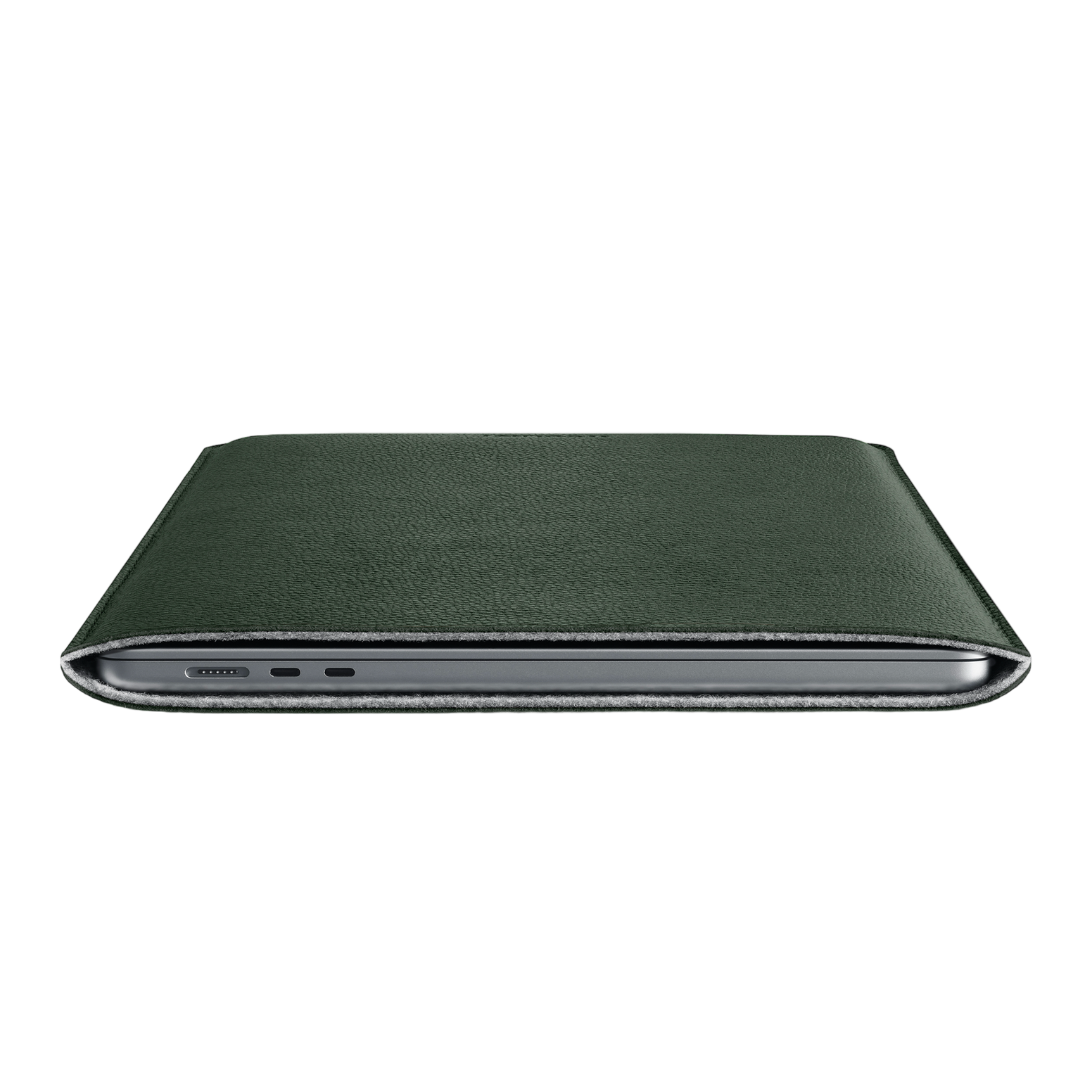 WOOLNUT Leather Sleeve for 15-Inch MacBook Air - Green