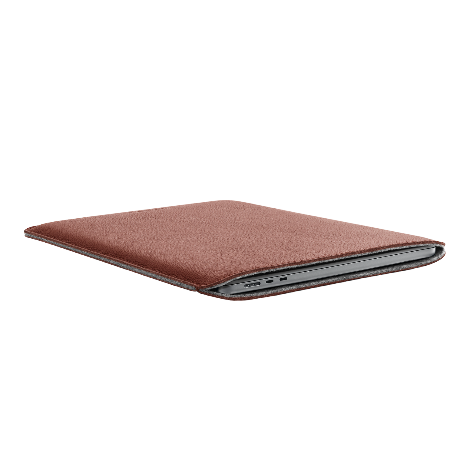 WOOLNUT Leather Sleeve for 15-inch MacBook Air - Cognac