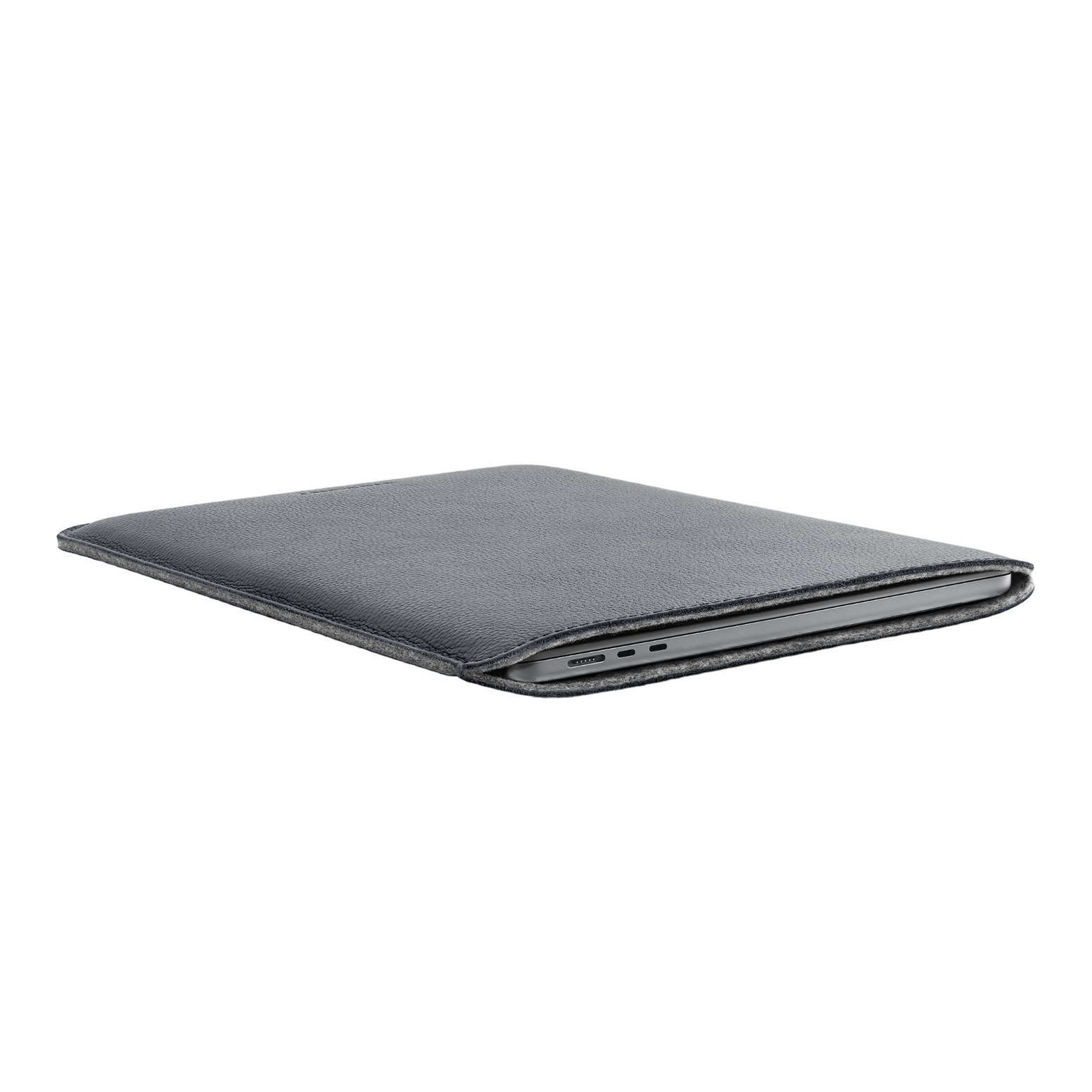 WOOLNUT Leather Sleeve for 15-Inch MacBook Air - Grey