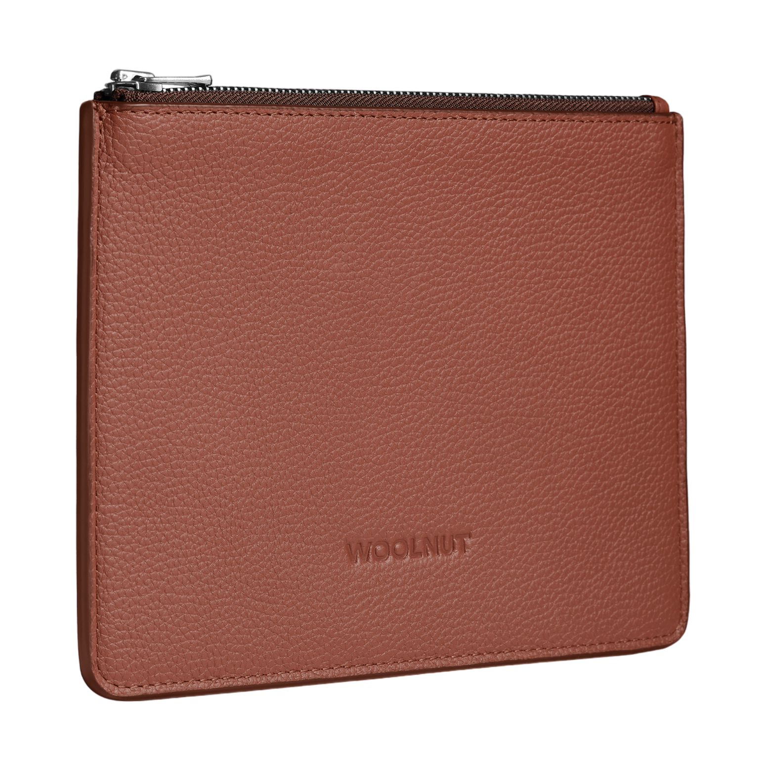 WOOLNUT Flat Leather Flat Pouch - Cognac