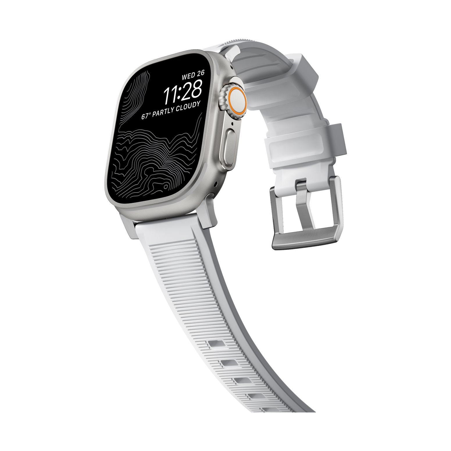 Nomad Rugged Band - 45/49mm - White - Silver Hardware - Limited Edition - Exclusive to MegaMac