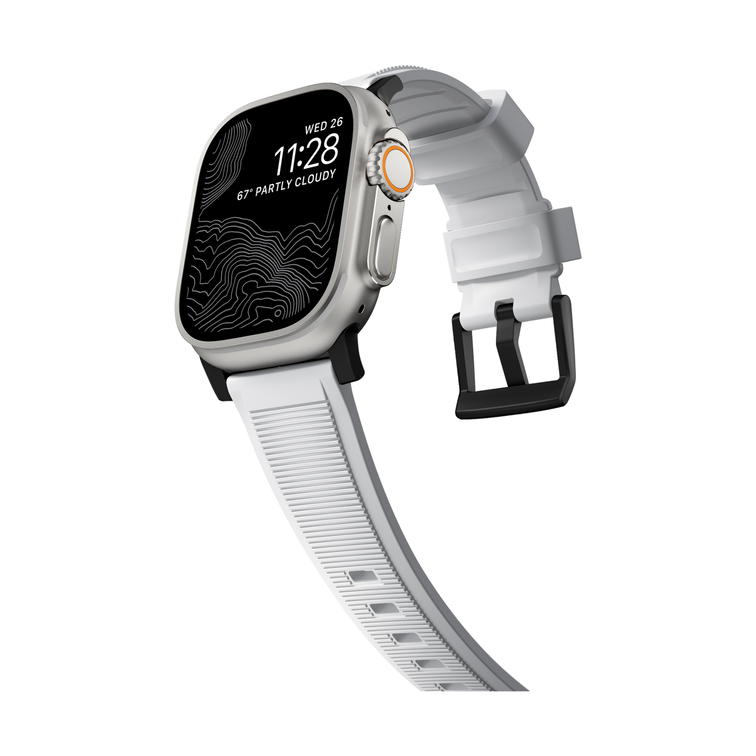 Nomad Rugged Band - 45/49mm - White - Black Hardware - Limited Edition - Exclusive to MegaMac - Discontinued