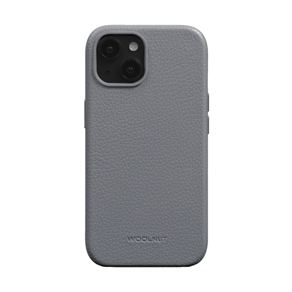 WOOLNUT Leather Case for iPhone 15 - Grey