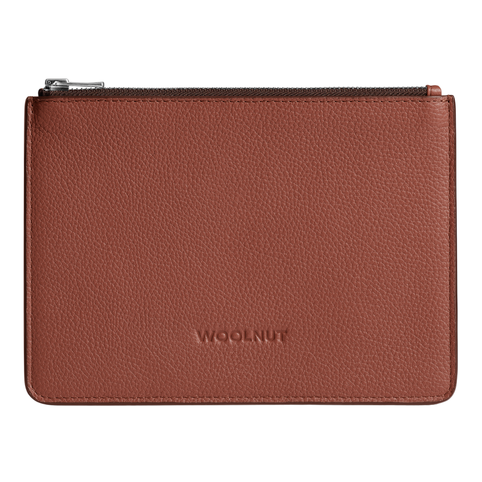 WOOLNUT Flat Leather Flat Pouch - Cognac