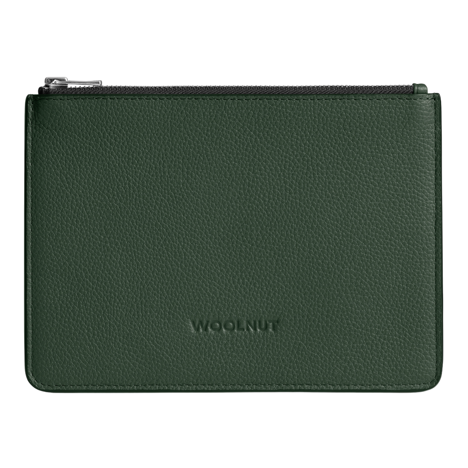 WOOLNUT Flat Leather Flat Pouch - Green