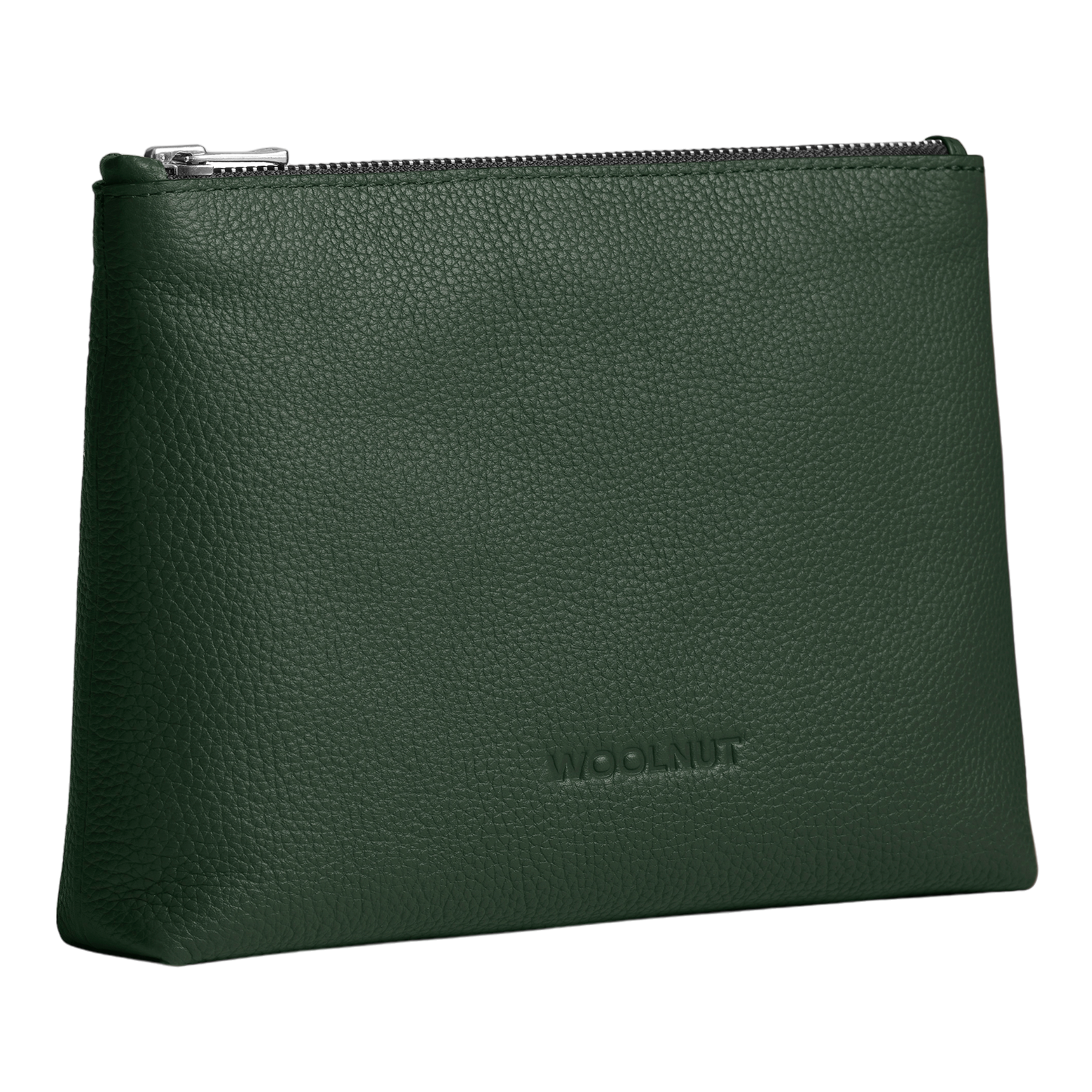 WOOLNUT Leather Pouch - Green