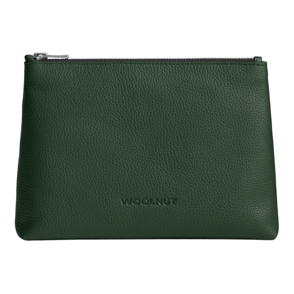 WOOLNUT Leather Pouch - Green