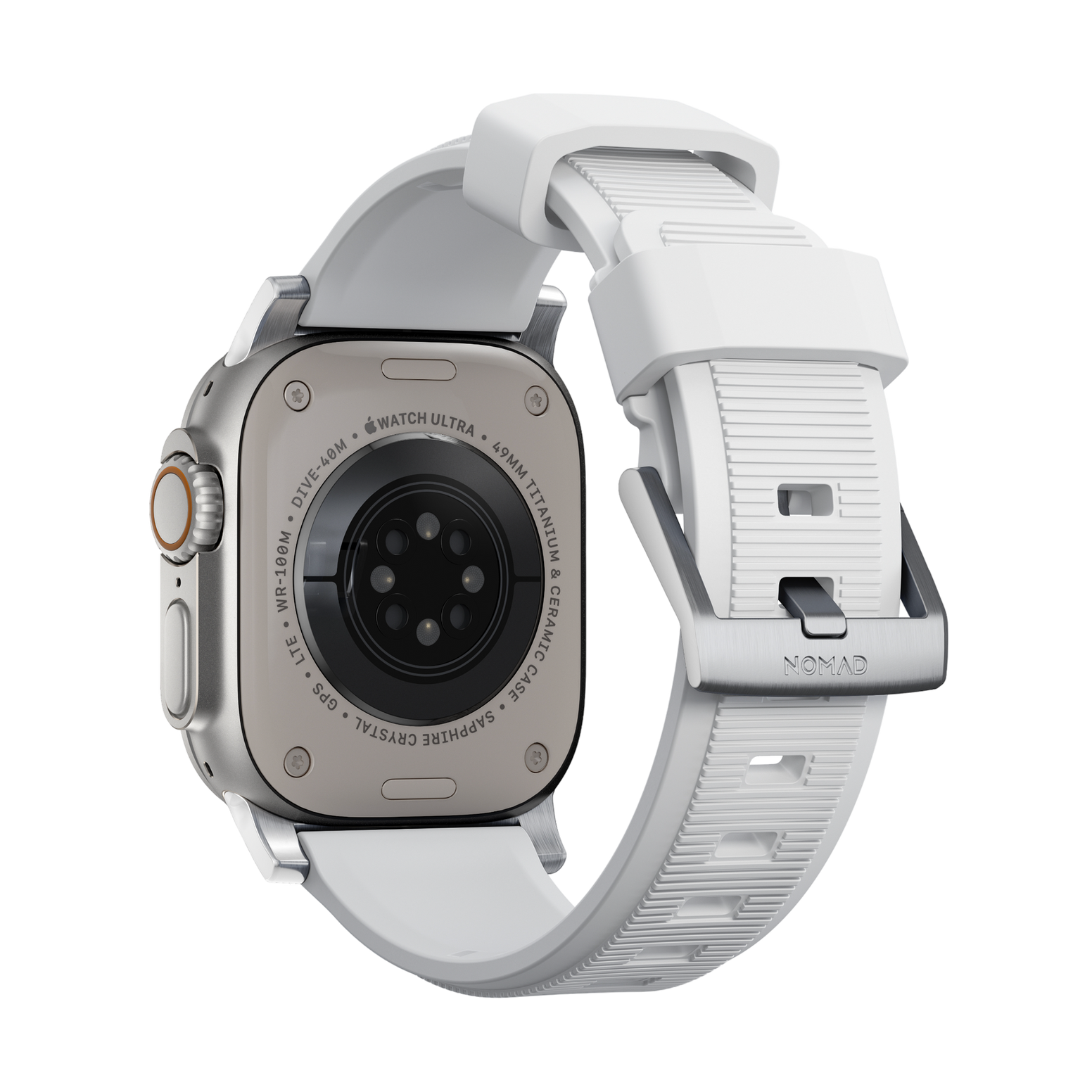 Nomad Rugged Band - 45/49mm - White - Silver Hardware - Limited Edition - Exclusive to MegaMac