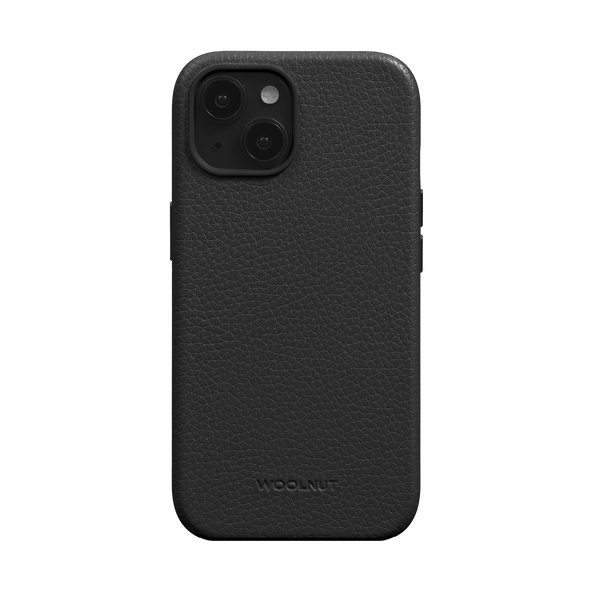 WOOLNUT Leather Case for iPhone 15 - Black