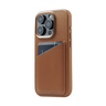 Mujjo Full Leather Wallet Case for iPhone 15 Pro - Tan