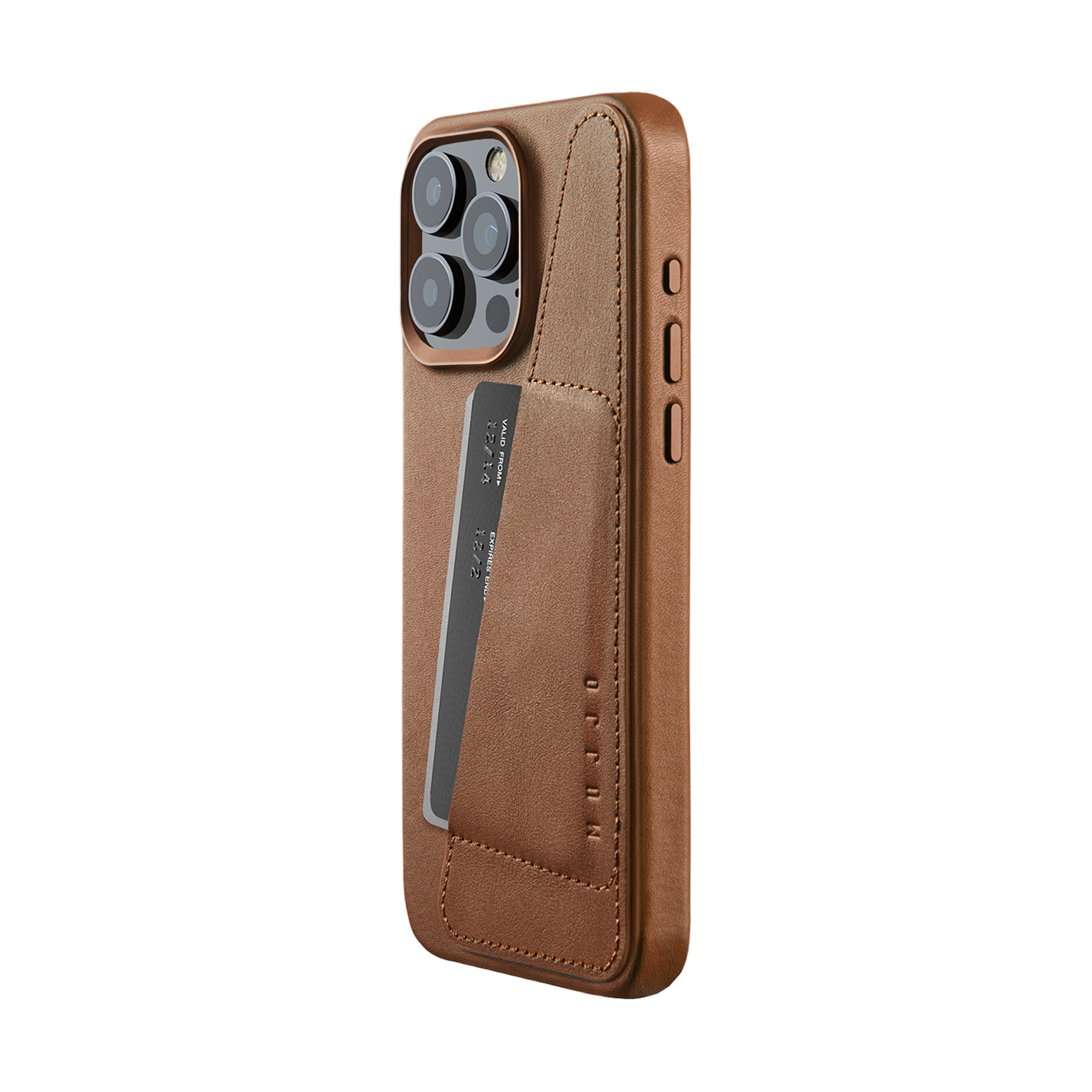 Mujjo Full Leather Wallet Case for iPhone 15 Pro Max - Tan