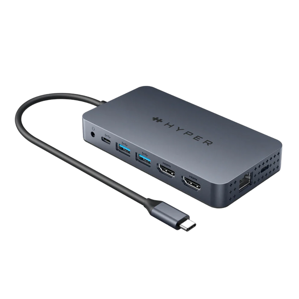 HyperDrive Dual 4K HDMI 10-in-1 USB-C Hub for M1/M2/M3 MacBook - Midnight Blue
