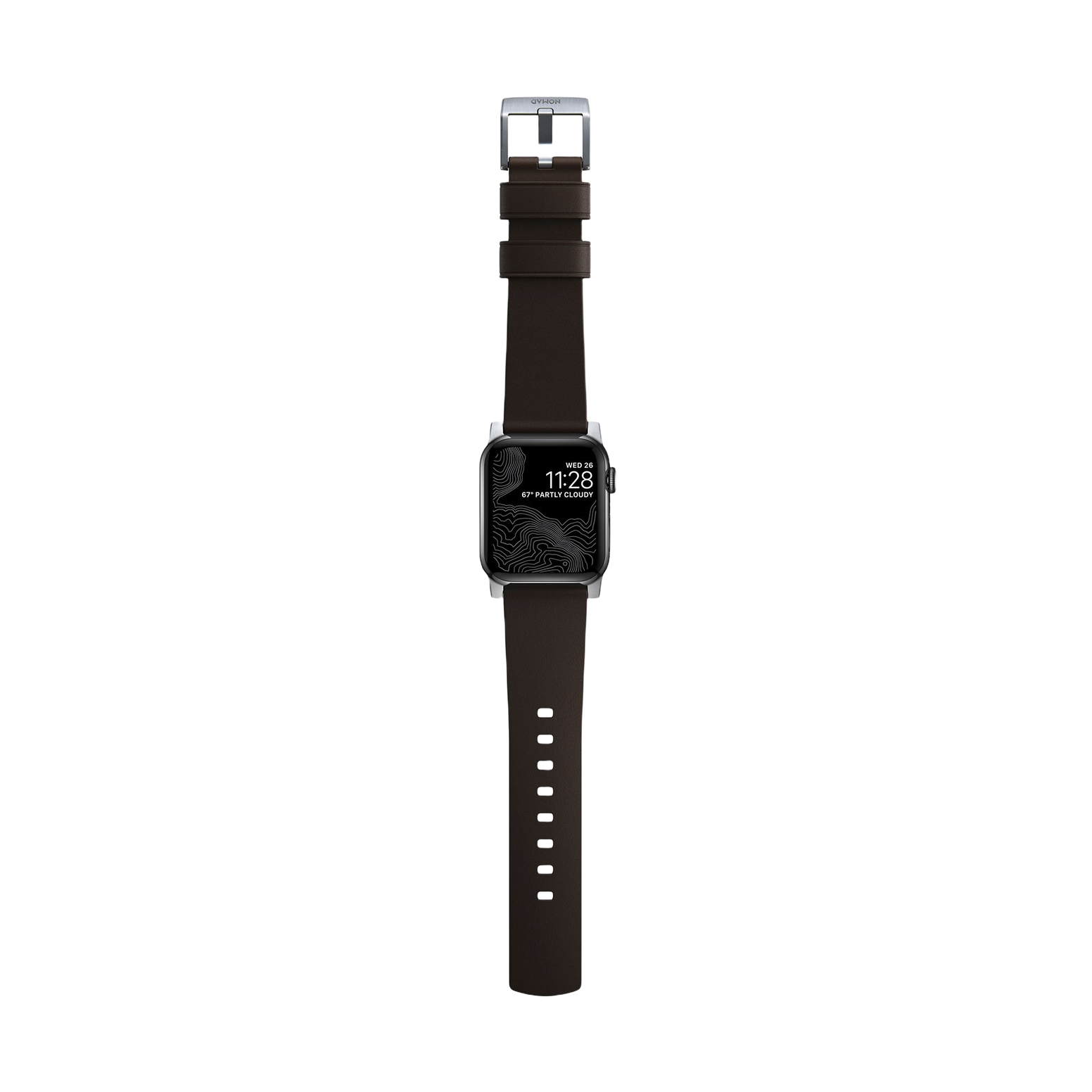 Nomad Active Band Pro - 45/49mm - Brown - Silver Hardware
