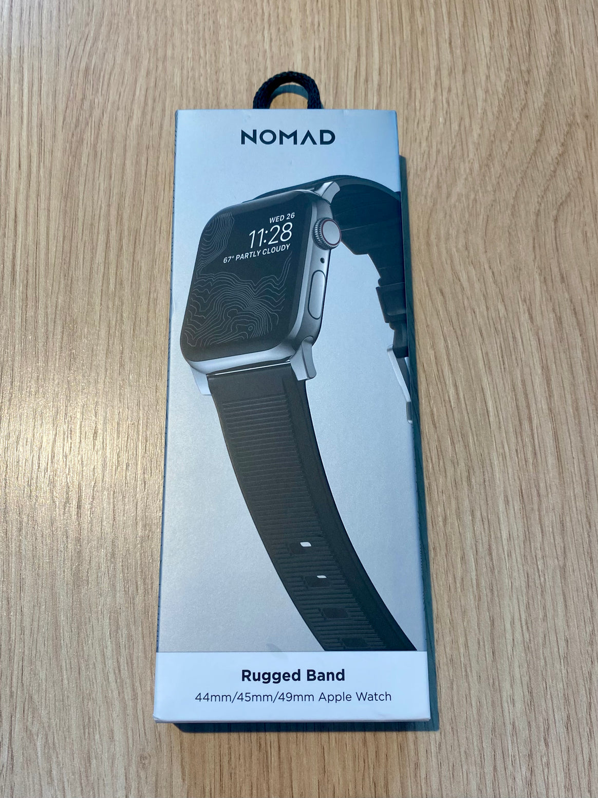 Nomad Rugged Band - 45/49mm - Black - Silver Hardware - Open Box