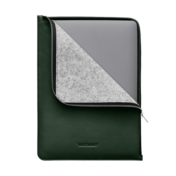 WOOLNUT Leather Folio for 13/14-inch MacBook - Green