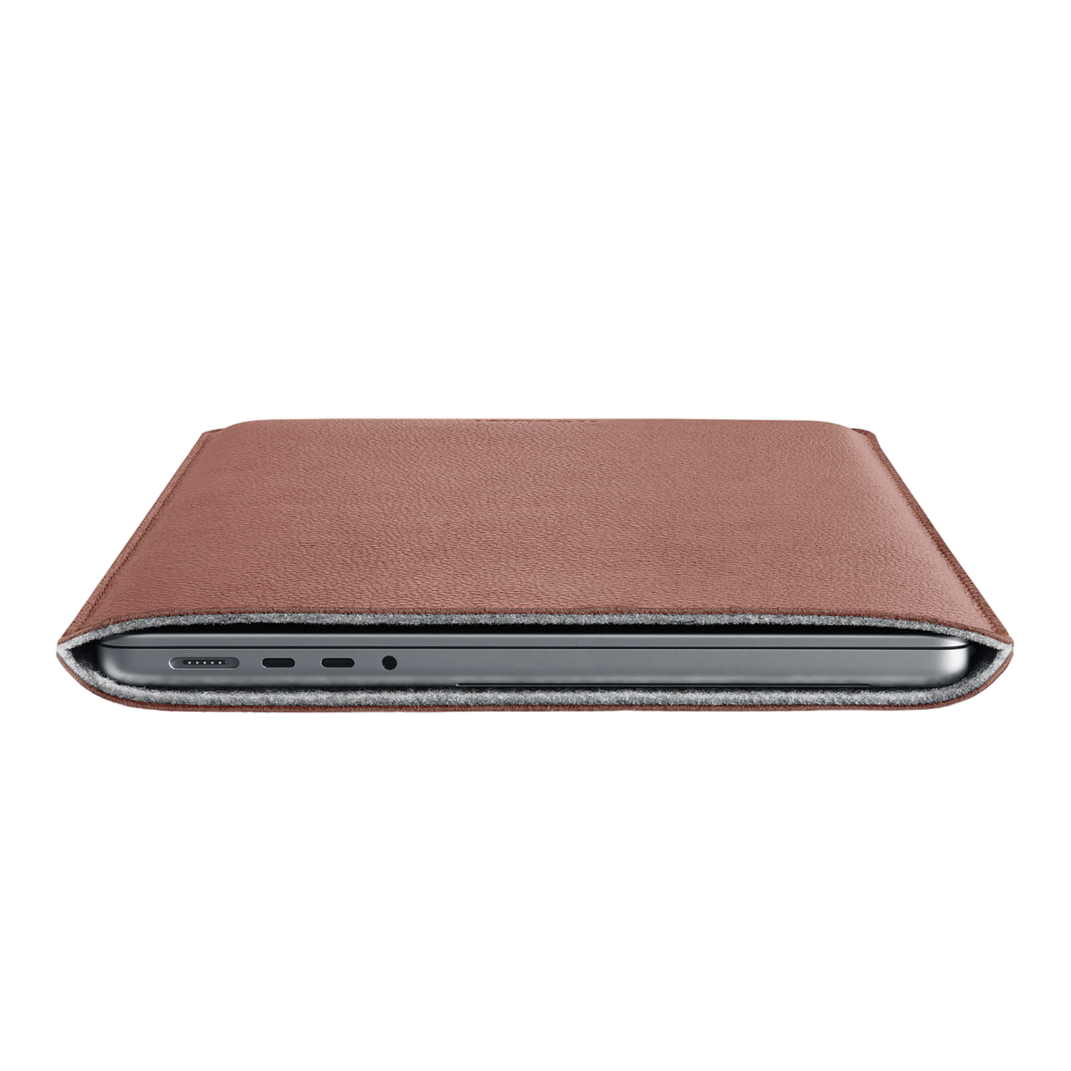 WOOLNUT Leather Sleeve for 14-inch MacBook Pro - Cognac