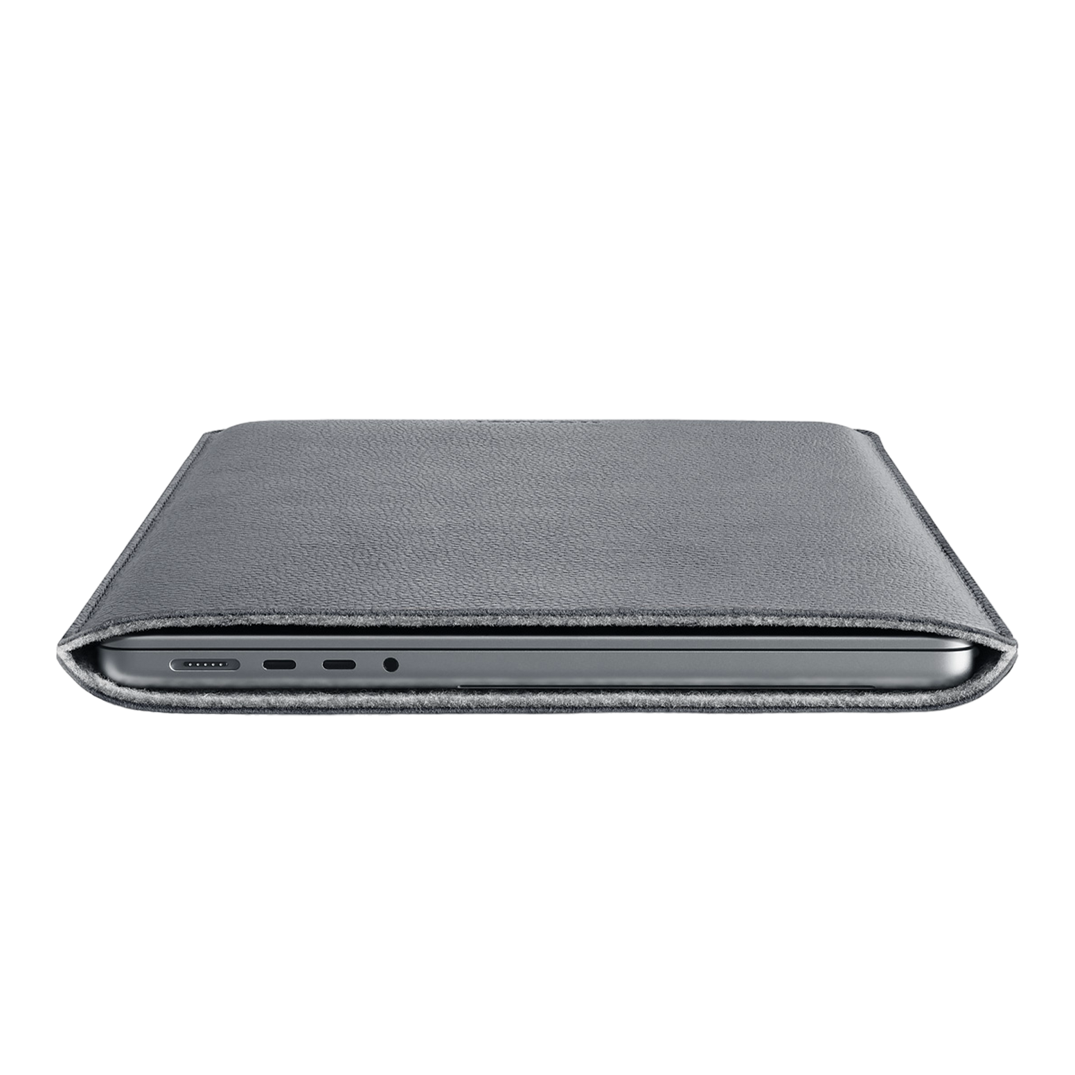 WOOLNUT Leather Sleeve for 14-inch MacBook Pro - Grey