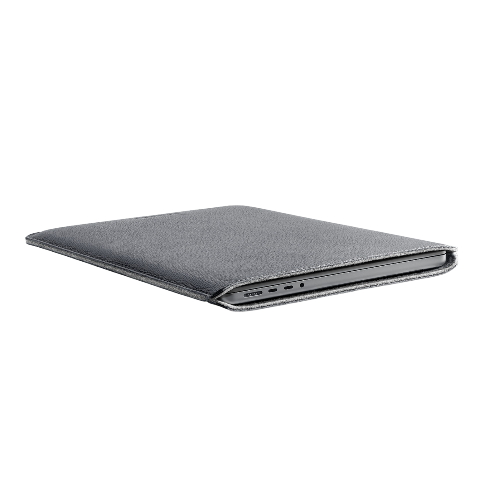 WOOLNUT Leather Sleeve for 14-inch MacBook Pro - Grey