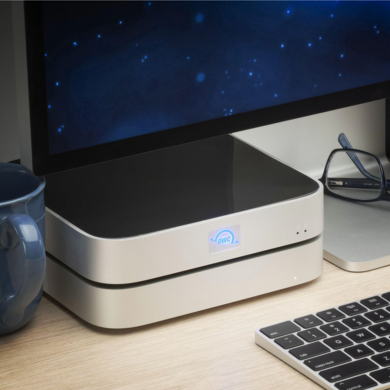 OWC miniStack STX Stackable Storage Enclosure and Thunderbolt Hub Xpansion - Silver