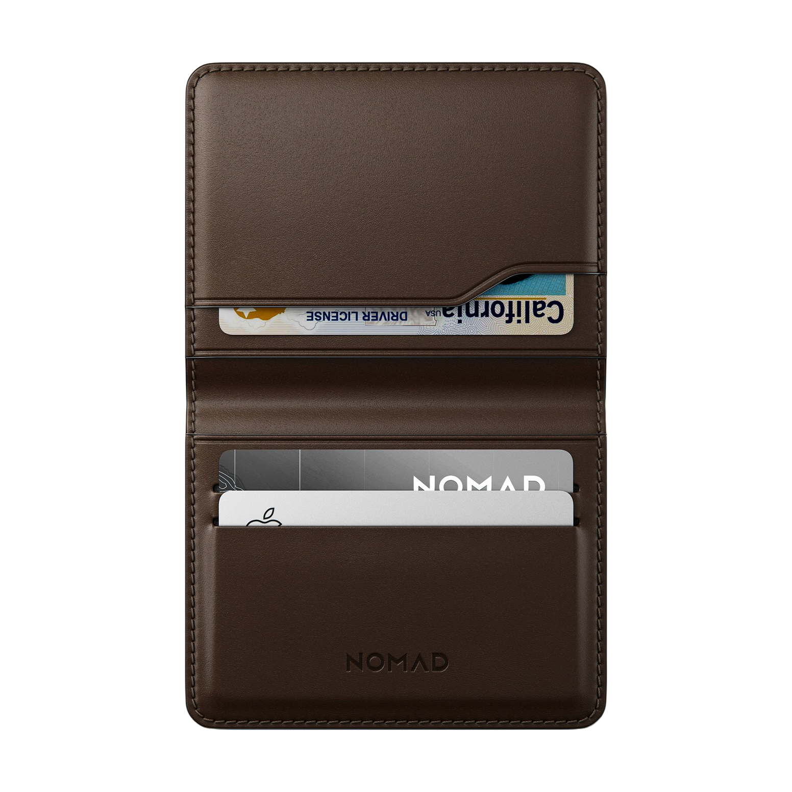Nomad Card for AirTag wallet tracking is credit-card size and